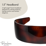 French Parcelona headband with small inner grip teeth and acetate texture