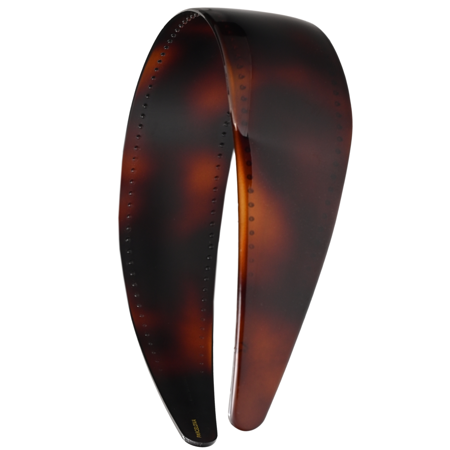 Parcelona French 1.5-inch brown cellulose acetate headband made in France