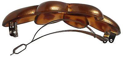 Parcelona French Medium Wild Flower Golden Touch Shell Celluloid Hair Clip Barrette-PARCELONA-ebuyfashion.com