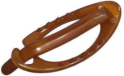 Parcelona French Plain Oval Small Simple Cellulose No Metal Hair Clip Barrette