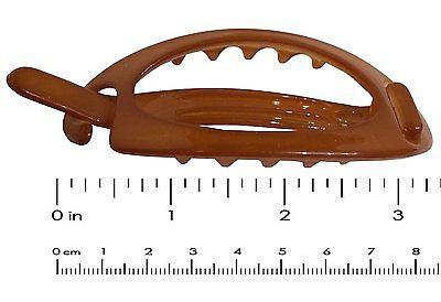 Parcelona French Plain Oval Small Simple Cellulose No Metal Hair Clip Barrette