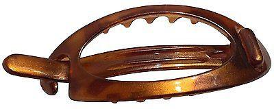 Parcelona French Plain Oval Small Simple Cellulose No Metal Hair Clip Barrette