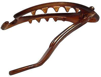 Parcelona French Plain Oval Small Simple Cellulose No Metal Hair Clip Barrette