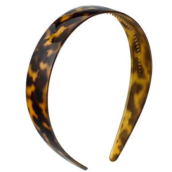 Parcelona tortoise 1-inch cellulose acetate headband on white background