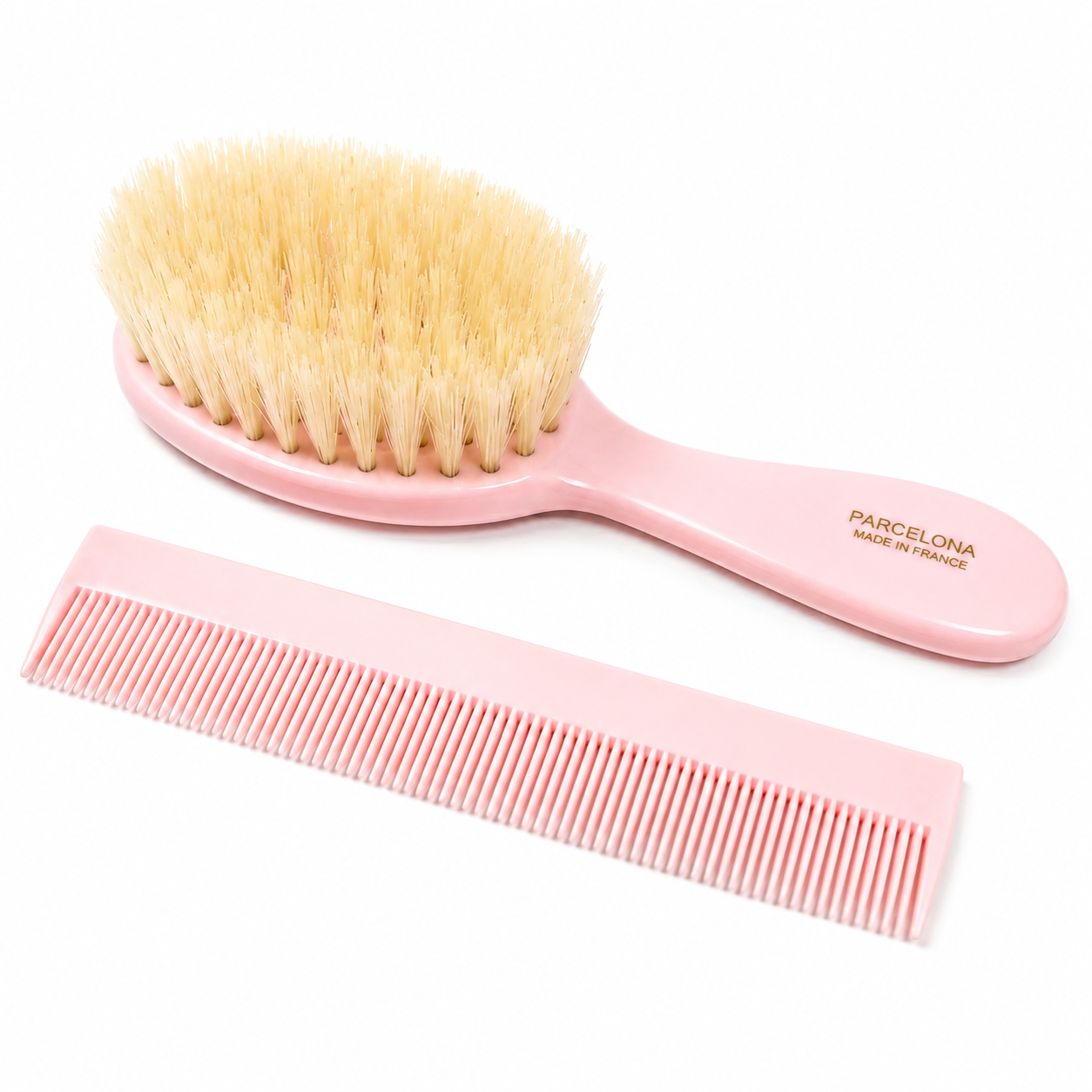 Parcelona French Grooming Combo 6” Cellulose Baby Brush and Comb for Toddlers