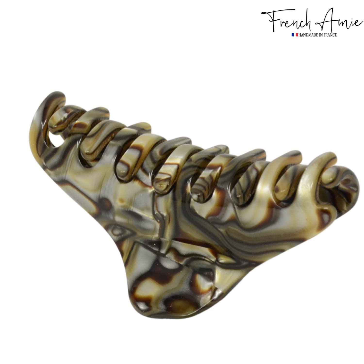 French Amie Director Thin and Narrow Small Handmade Cellulose Hair Claw for Women