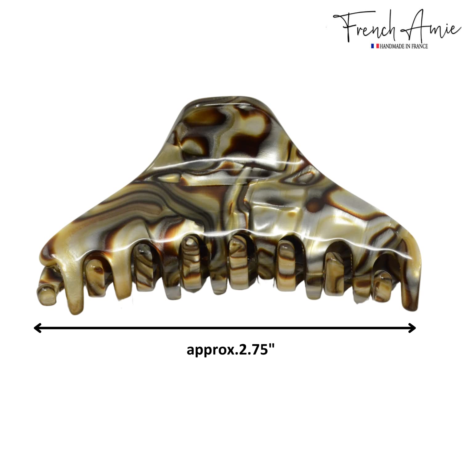 French Amie Director Thin and Narrow Small Handmade Cellulose Hair Claw for Women