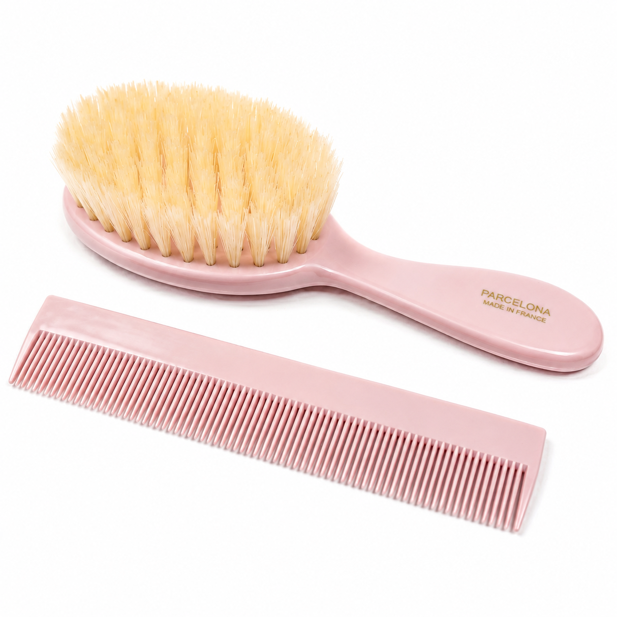 Parcelona French Grooming Combo 6” Cellulose Baby Brush and Comb for Toddlers