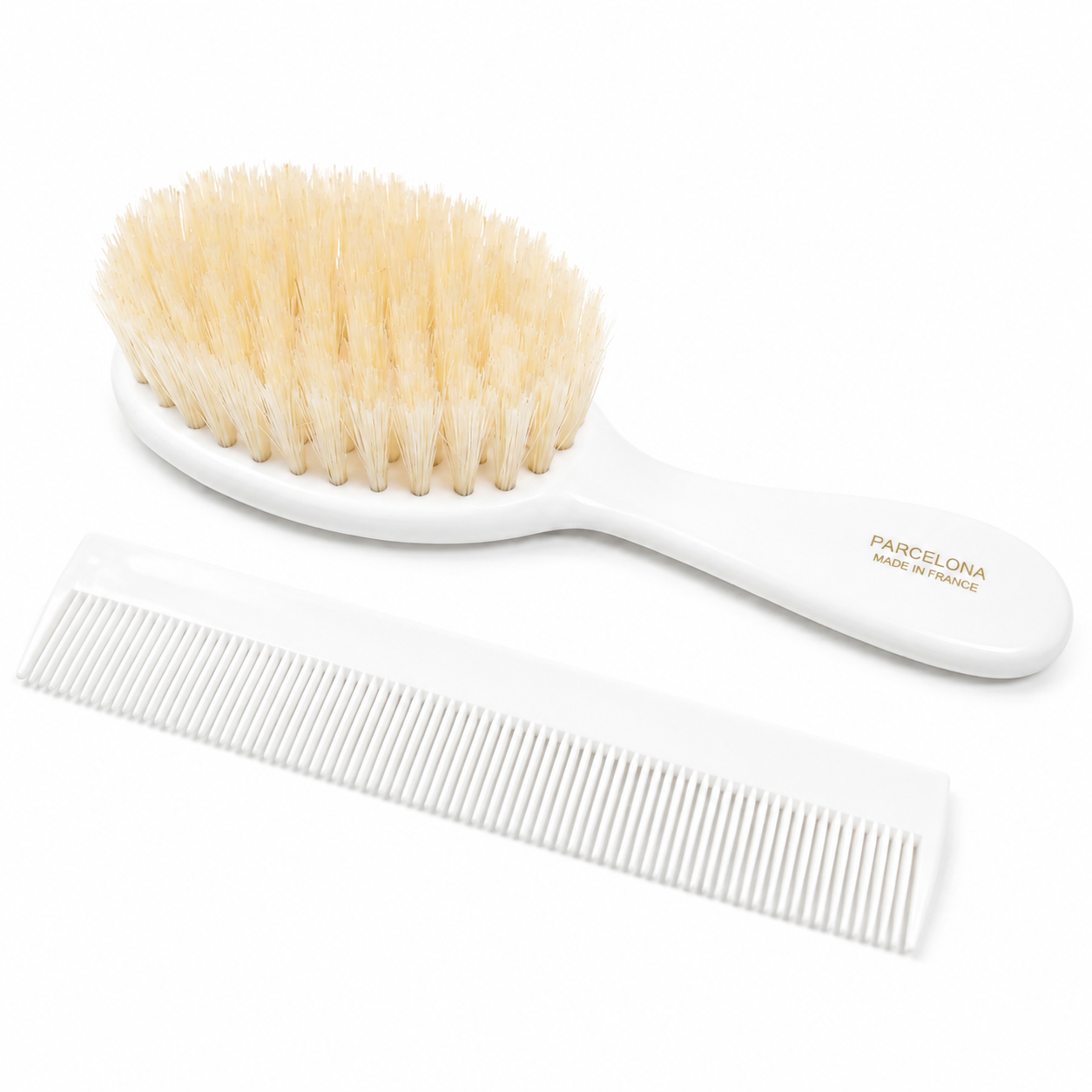Parcelona French Grooming Combo 6” Cellulose Baby Brush and Comb for Toddlers