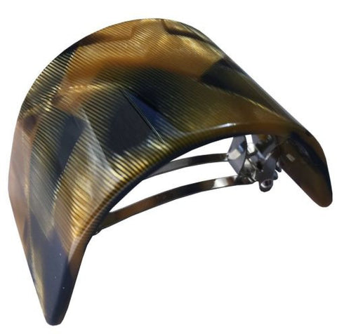 French Amie Half Circle Curved Caramel Handmade Celluloid Hair Clip Barrette-French Amie-ebuyfashion.com