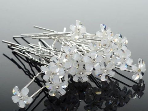 Moeni 10 Pcs Bridal Wedding Prom Flower Rhinestone Crystal Hair Styling U Pins-Moeni-ebuyfashion.com