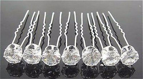 Moeni 10 Pcs Bridal Wedding Prom Big Clear Crystal Rhinestone Hair Styling U Pin-Moeni-ebuyfashion.com