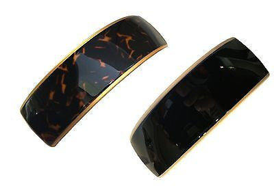 French Amie Handmade Arch Medium Hair Clip Automatic Barrette Silver Metal Clasp-French Amie-ebuyfashion.com