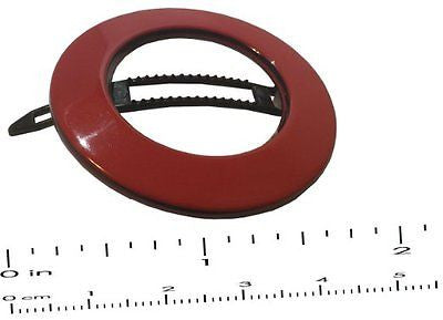 French Amie Magic Circle Tokyo Red Round Handmade Side Slide Barrette Snap Pin-FRENCH AMIE-ebuyfashion.com