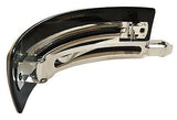 French Amie Handmade Arch Medium Hair Clip Automatic Barrette Silver Metal Clasp-French Amie-ebuyfashion.com