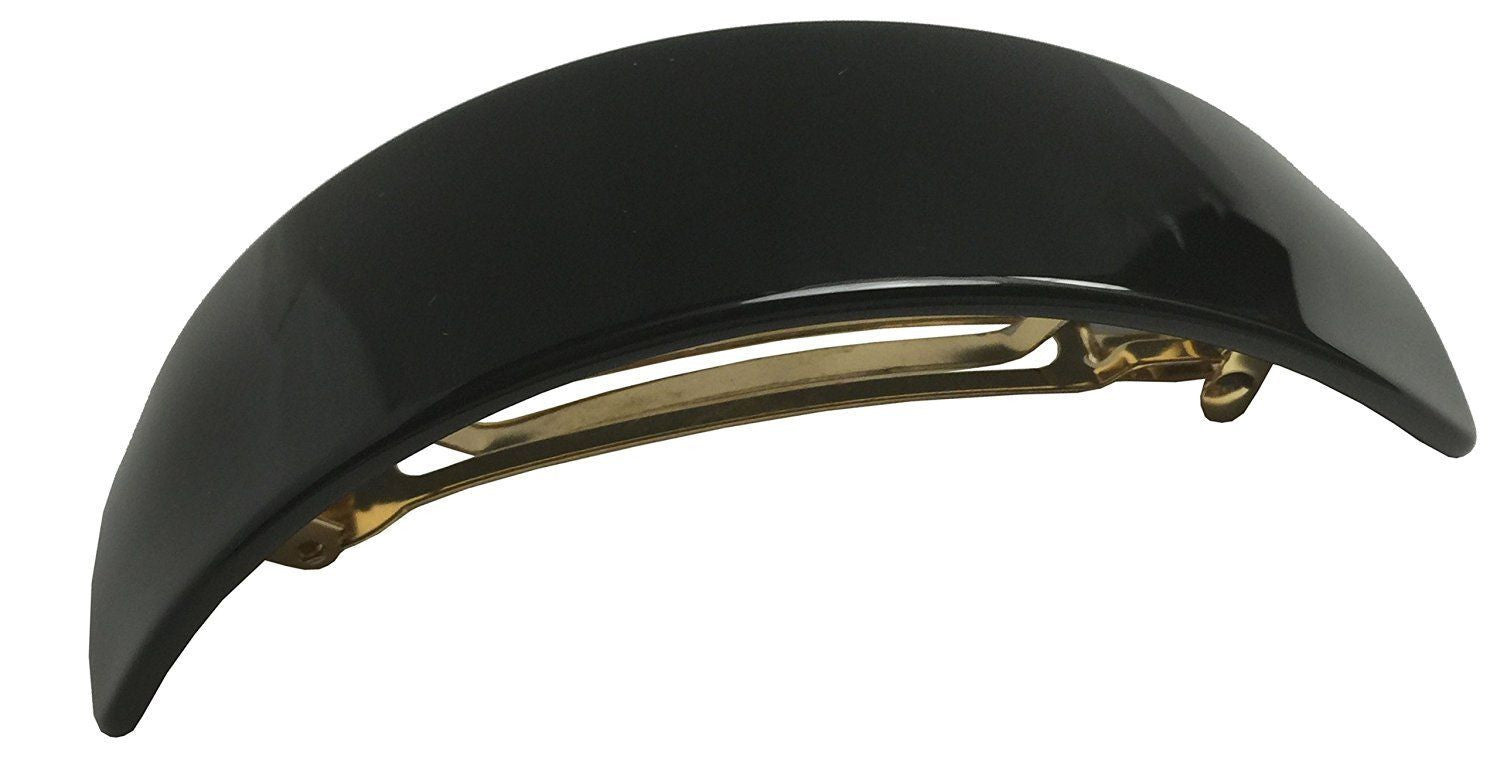 French Amie Handmade Curved Medium Automatic Strong Grip Hair Clip Barrette-French Amie-ebuyfashion.com