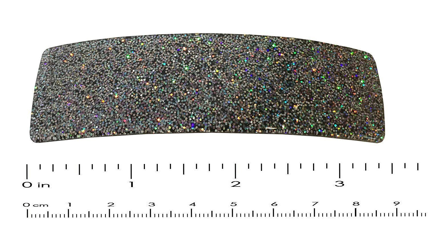 French Amie Medium Sparkling Glitter Wide Celluloid Handmade Hair Clip Barrette-French Amie-ebuyfashion.com