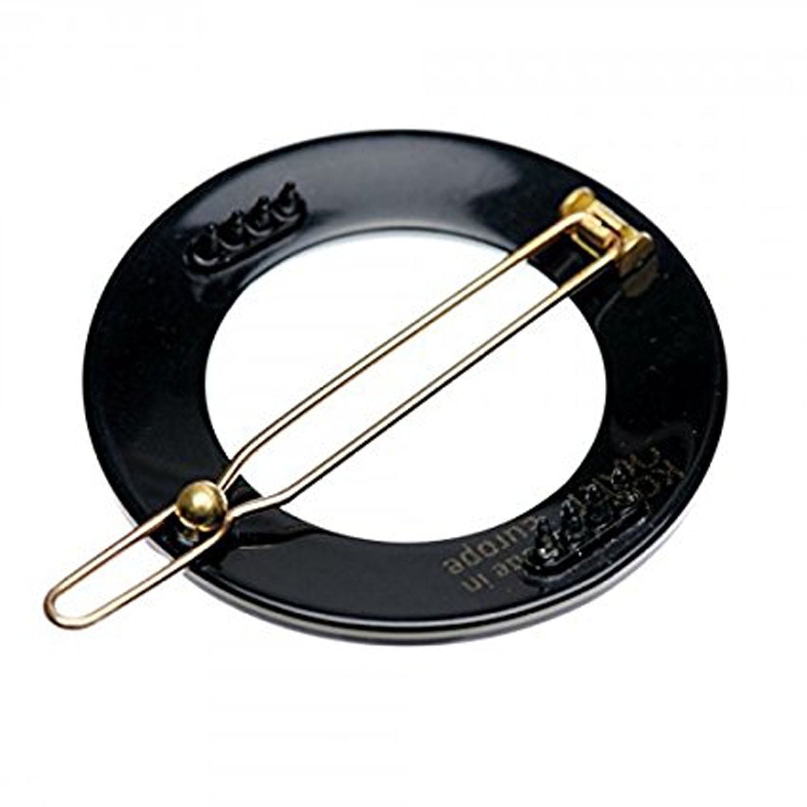 French Amie Magic Circle Small Ivory Round Handmade Side Slide Barrette Snap Pin-FRENCH AMIE-ebuyfashion.com