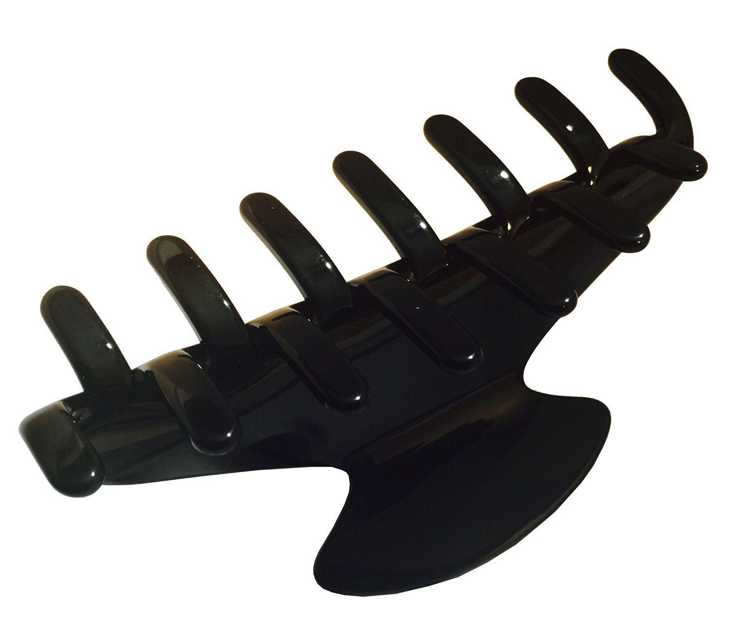 French Amie Long Large Onyx & Cream Tokyo Handmade Celluloid Jaw Hair Claw Clip-French Amie-ebuyfashion.com