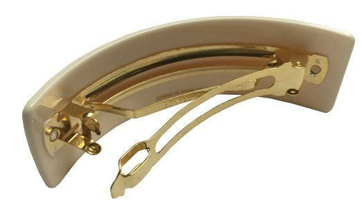 French Amie Handmade Curved Medium Automatic Strong Grip Hair Clip Barrette-French Amie-ebuyfashion.com
