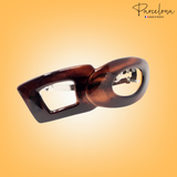 Parcelona French Geometric 3 1/4 Inches Strong Grip Shell Hair Clip Barrette