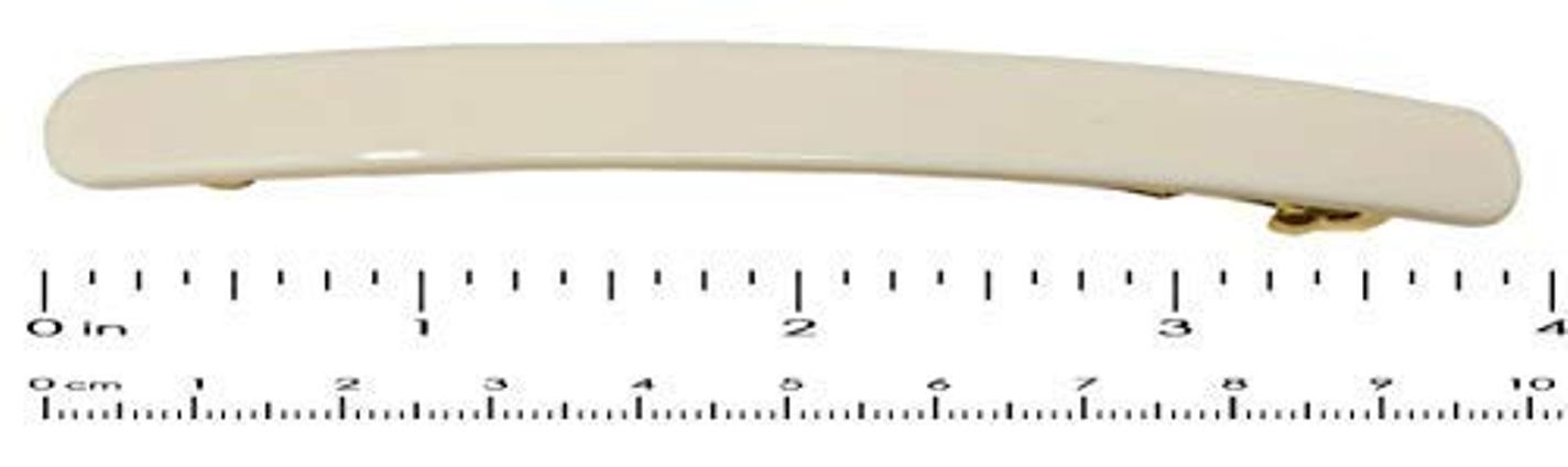 French Amie Skinny Lean Black Rounded Edges Handmade Hair Clip Barrette