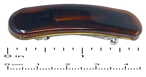 Parcelona French Oblong Bar Brown Small 1 3/4” Cellulose Set of 4 Hair Clip Barr