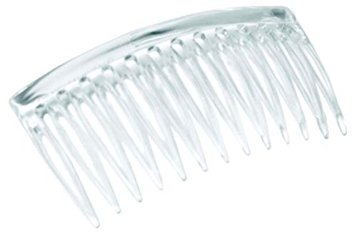 Parcelona French Oval Cut 13 Teeth Clear Cellulose Set of 4 Side Hair Combs
