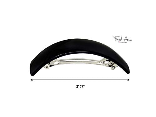French Amie Handmade Curved Medium Automatic Strong Grip Hair Clip Barrette
