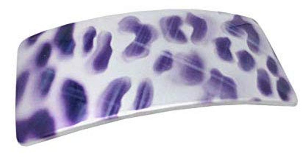 Parcelona French Purple Foot Print Bar Wide Large Cellulose Hair Clip Barrette