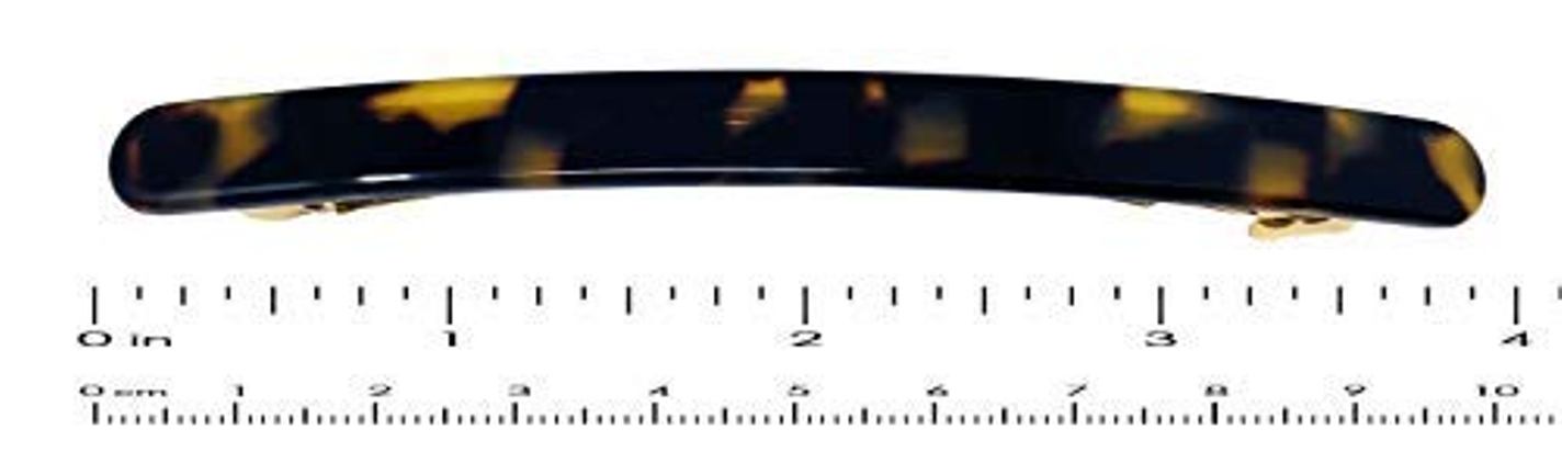 French Amie Skinny Lean Black Rounded Edges Handmade Hair Clip Barrette