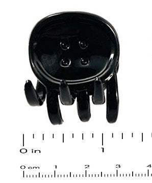 Parcelona French Button Small Black Shell Brown Jaw Hair Claw Clip 2 Pieces