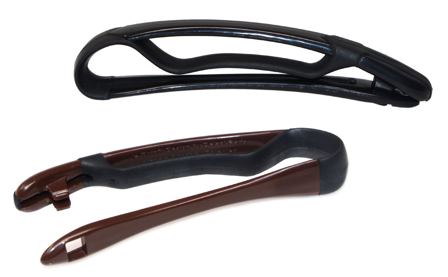Parcelona French Twin Fit Brown N Black Celluloid Hair Clip Barrettes for Women