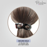 Parcelona French Geometric 3 1/4 Inches Strong Grip Shell Hair Clip Barrette