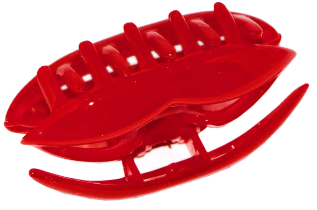 Parcelona French Lip Red Small Hair Claw Clip for Girls and Women