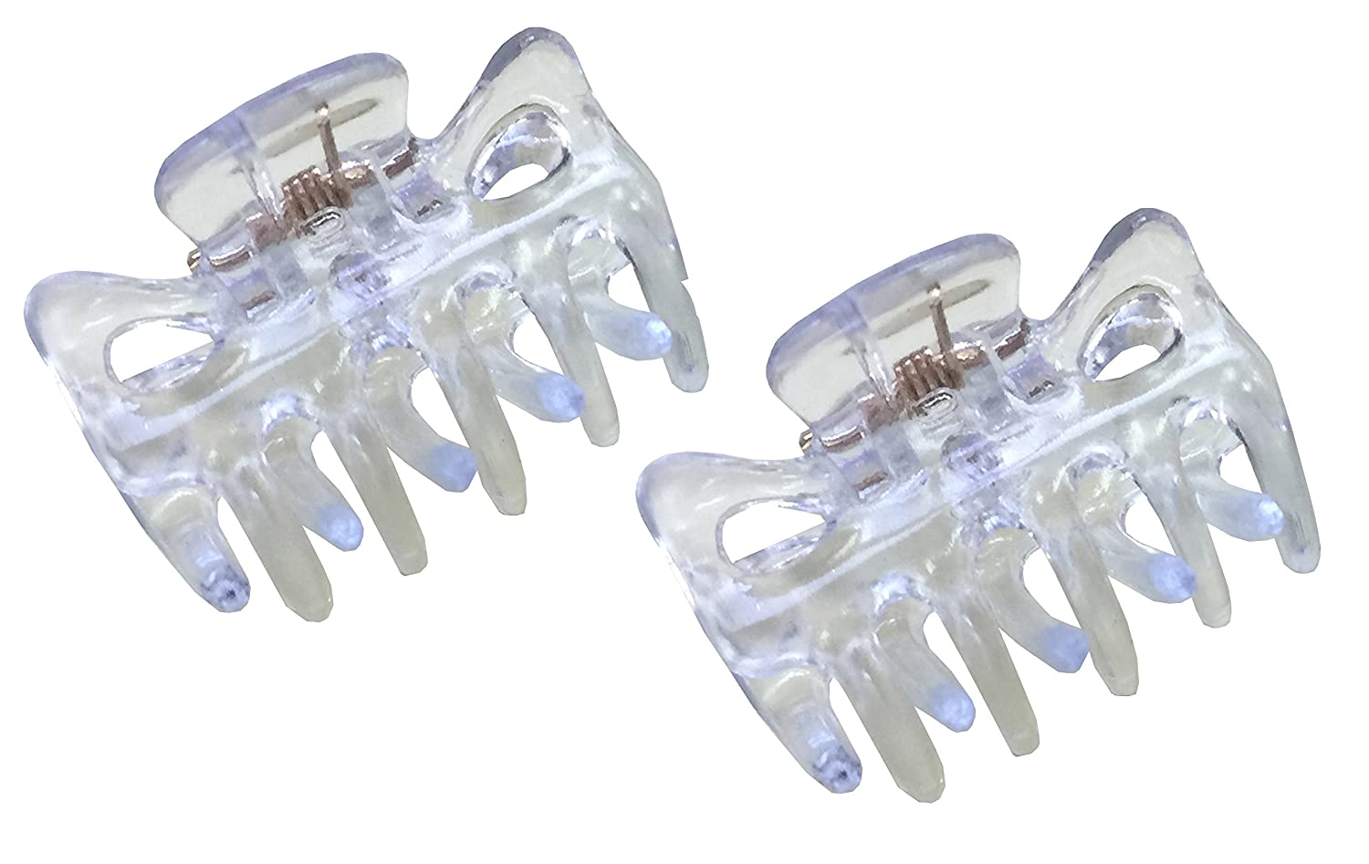 Parcelona French Petite Set of 4 Mini Claw Black N Clear Cellulose Jaw Hair Claw
