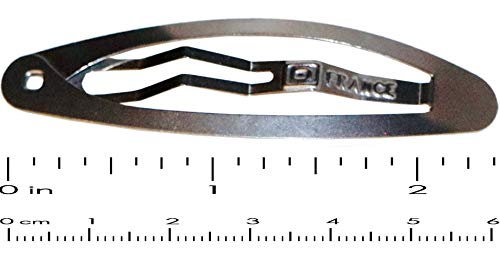 Parcelona French Ellipse Stainless Steel Medium Set of 6 Snap Clic Clac Hair Pins