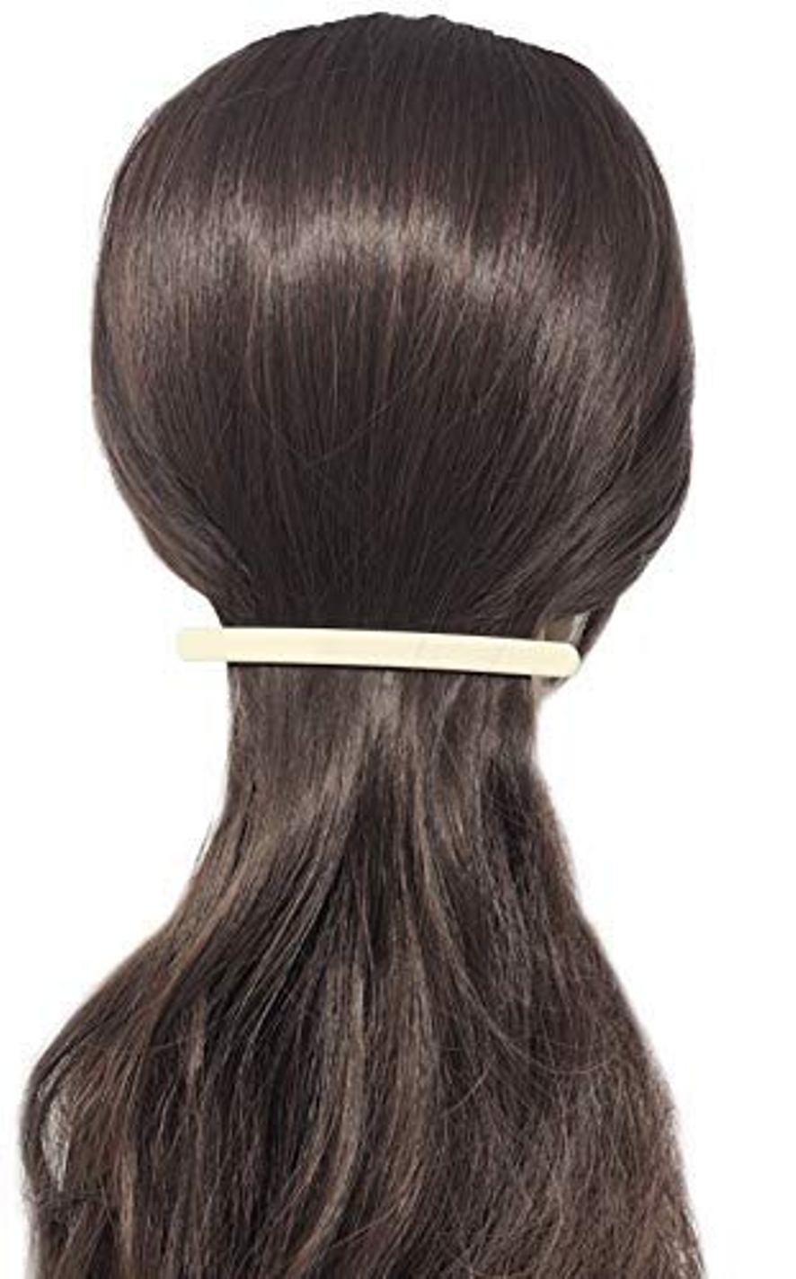 French Amie Skinny Lean Black Rounded Edges Handmade Hair Clip Barrette