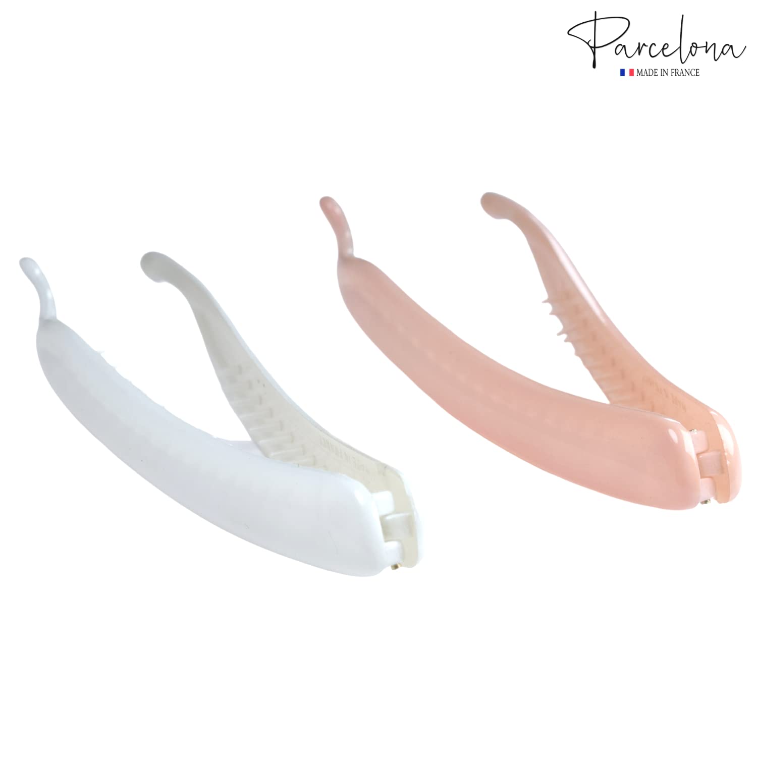 Parcelona French Small 3.75” Cellulose Set of 2 Banana Hair Clips for Women