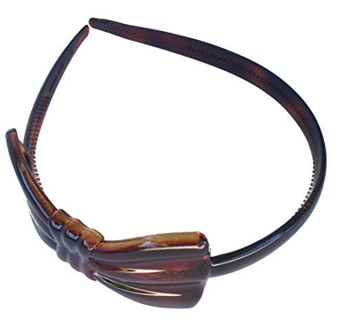 Parcelona French Bow Brown Tortoise Shell Celluloid Acetate Flexible Headband-ebuyfashion.com-ebuyfashion.com