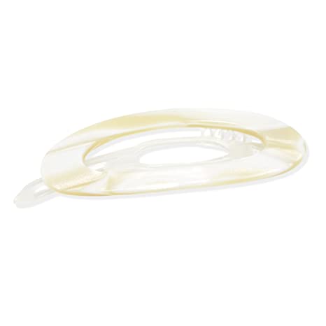 French Amie Oval Cut Out Small Handmade Cellulose Snap Hair Barrette for Women