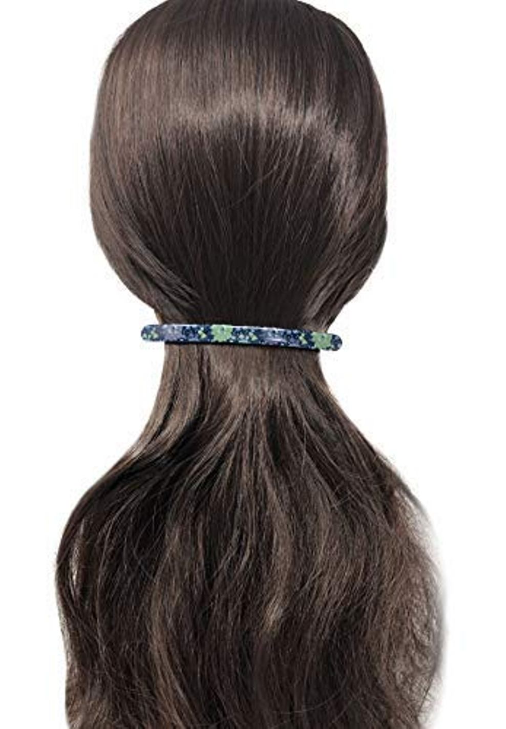 French Amie Skinny Lean Black Rounded Edges Handmade Hair Clip Barrette
