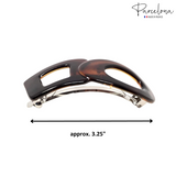 Parcelona French Geometric 3 1/4 Inches Strong Grip Shell Hair Clip Barrette