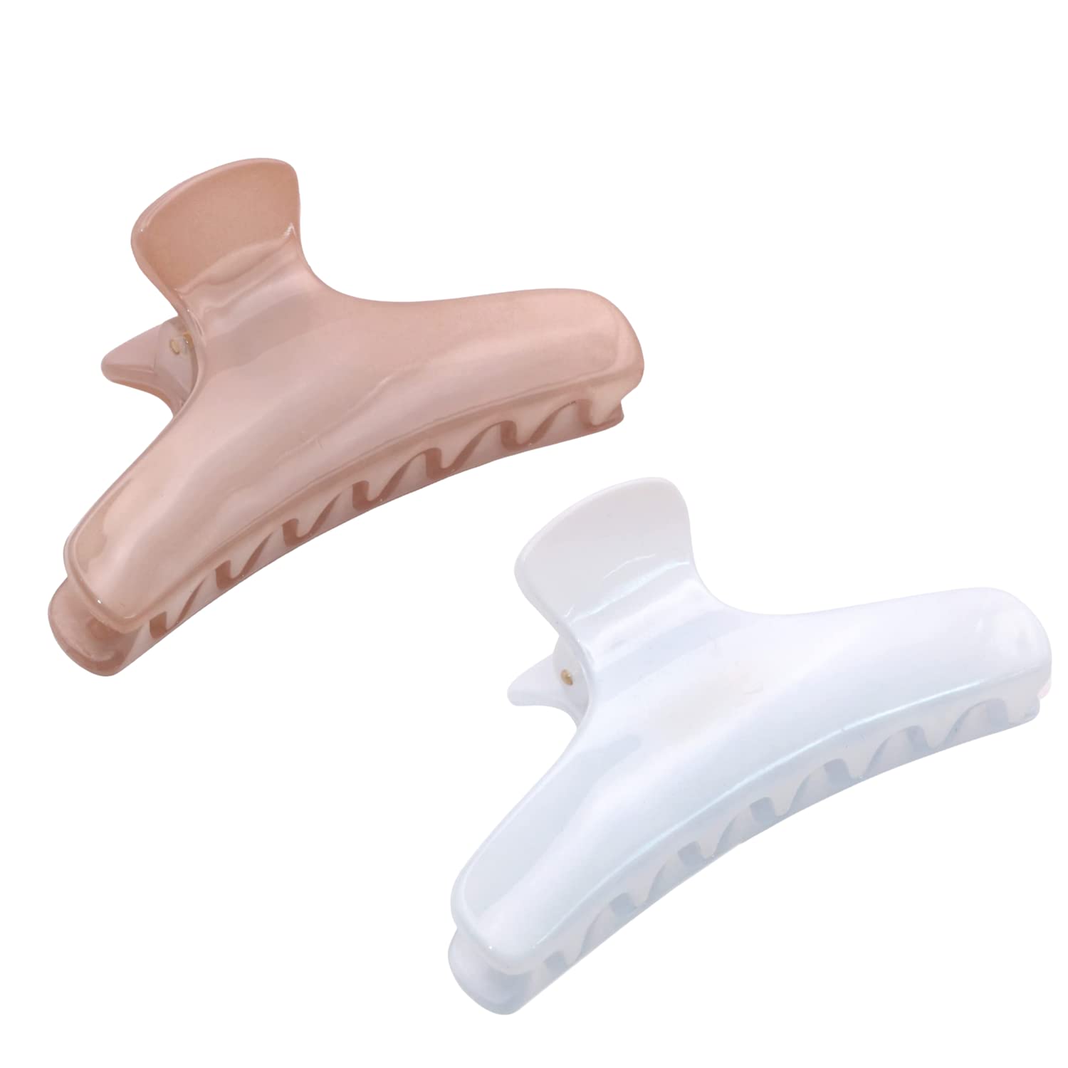 Parcelona French Flat Salon Style Medium 3 1/4" Cellulose Set of 2 Hair Claws