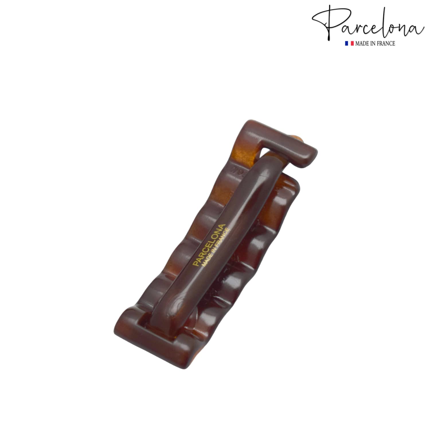 Parcelona French Crinkled Shell Small Metal Free Cellulose Hair Barrette