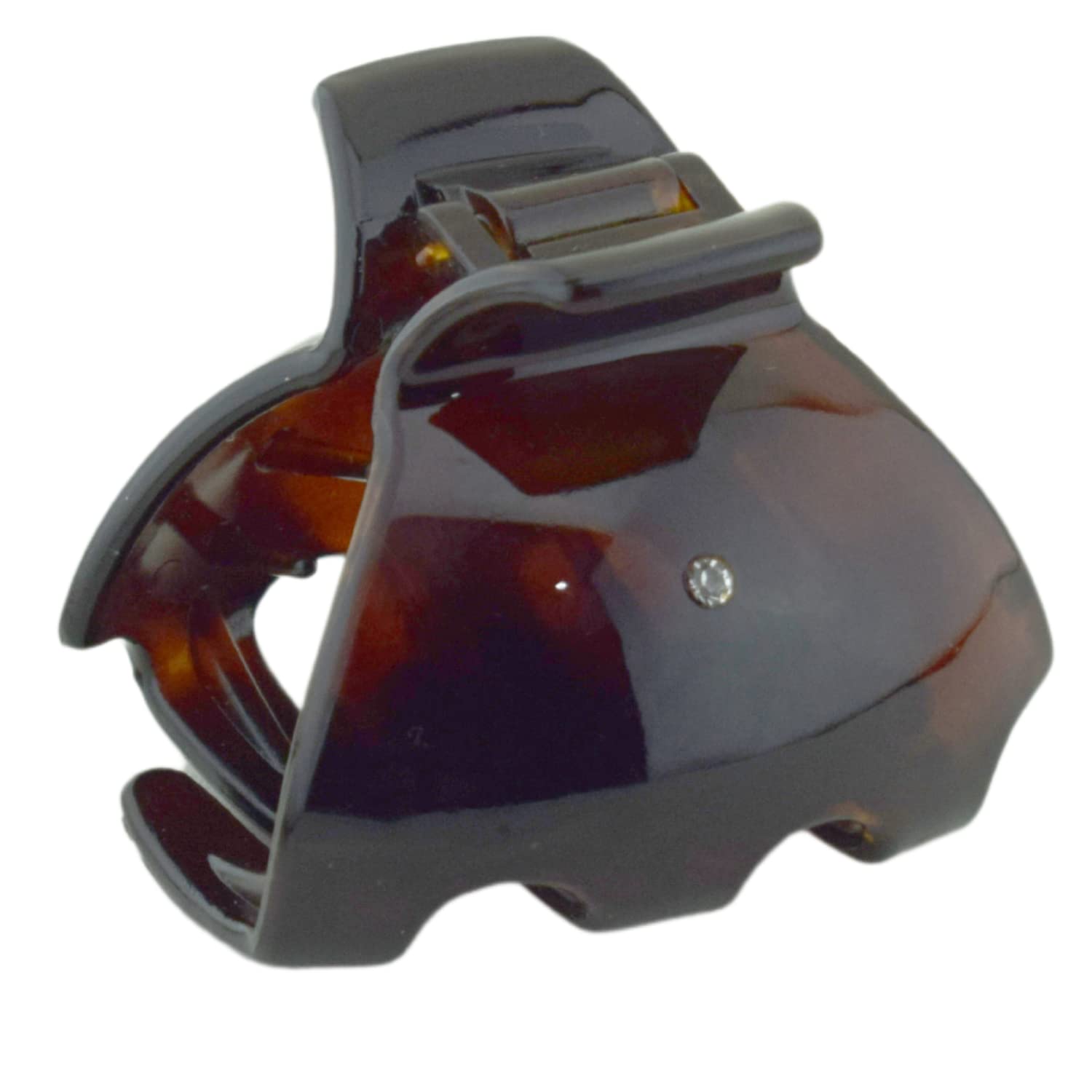 Parcelona French Medium Fat Captain Cellulose Shell Crystals Hair Claw