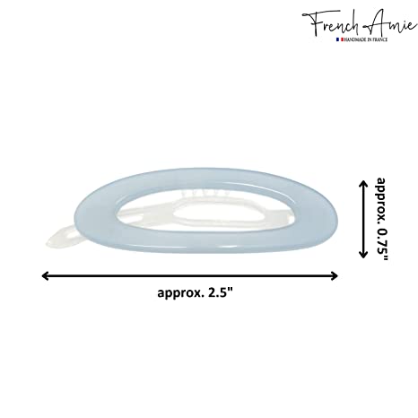 French Amie Oval Cut Out Small Handmade Cellulose Snap Hair Barrette for Women