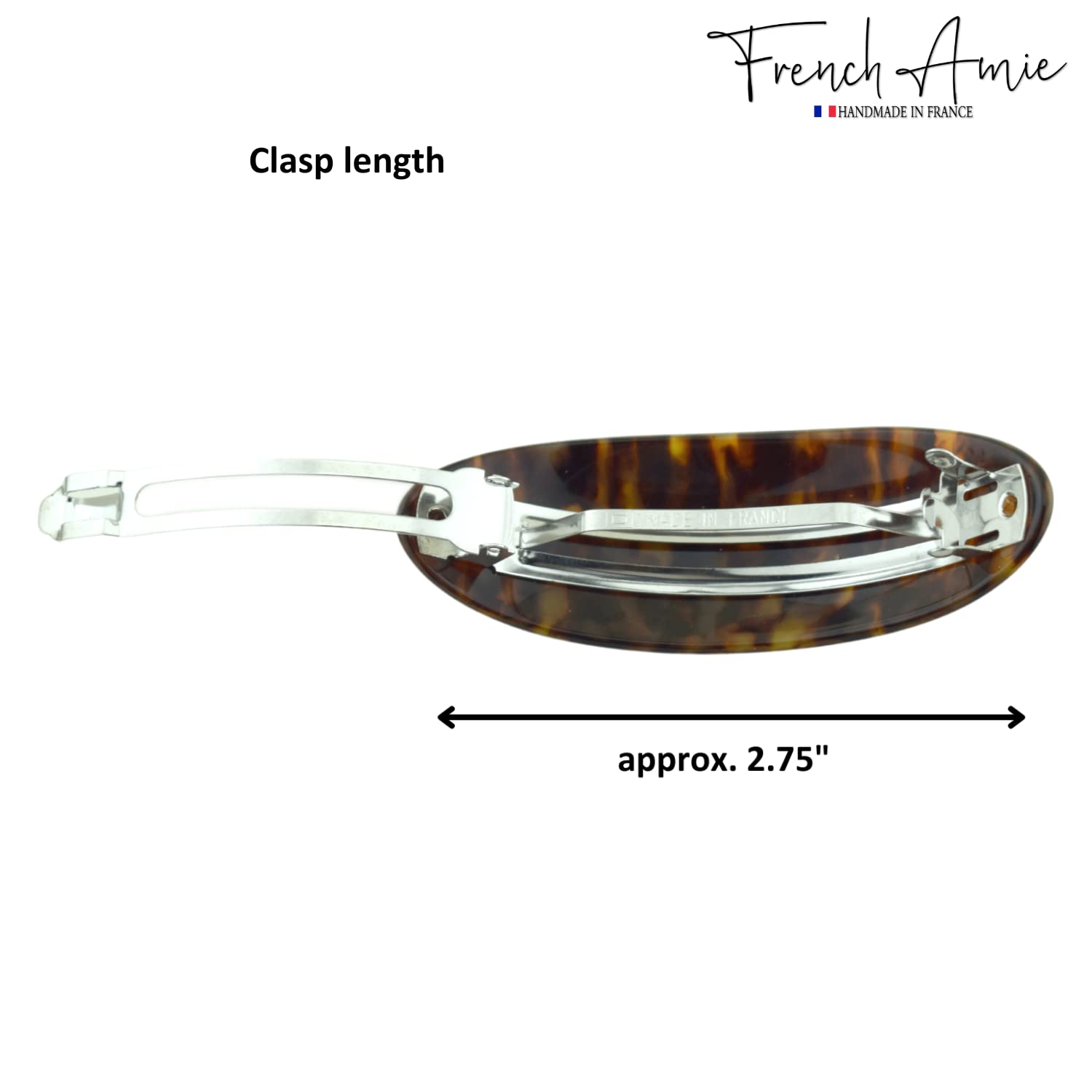 French Amie Oval Volume Large Cellulose Handmade Barrette(Shaded Yellow Tokyo)