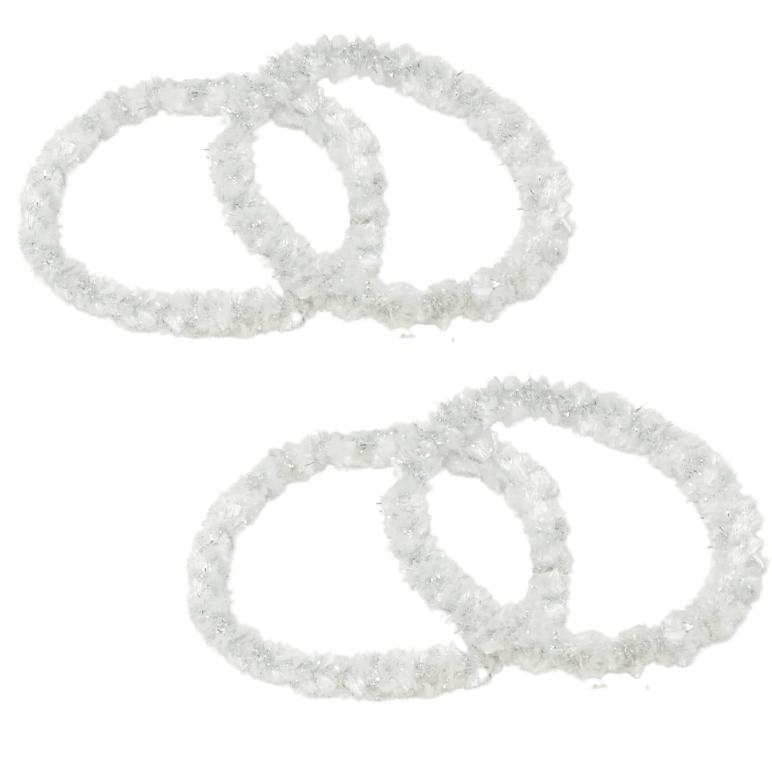 Parcelona Flexible Set of 4 Chenille Ponytail Holder Elastic Hair Ties