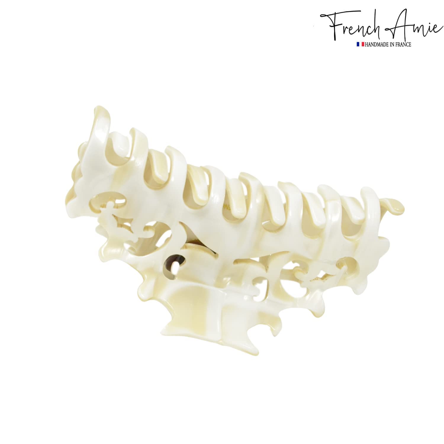 French Amie Beau Medium Handmade Cellulose Jaw Hair Claw for Women and Girls